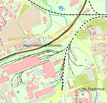 Gegenwartskarte Hauptschlüsseler Erbstollen