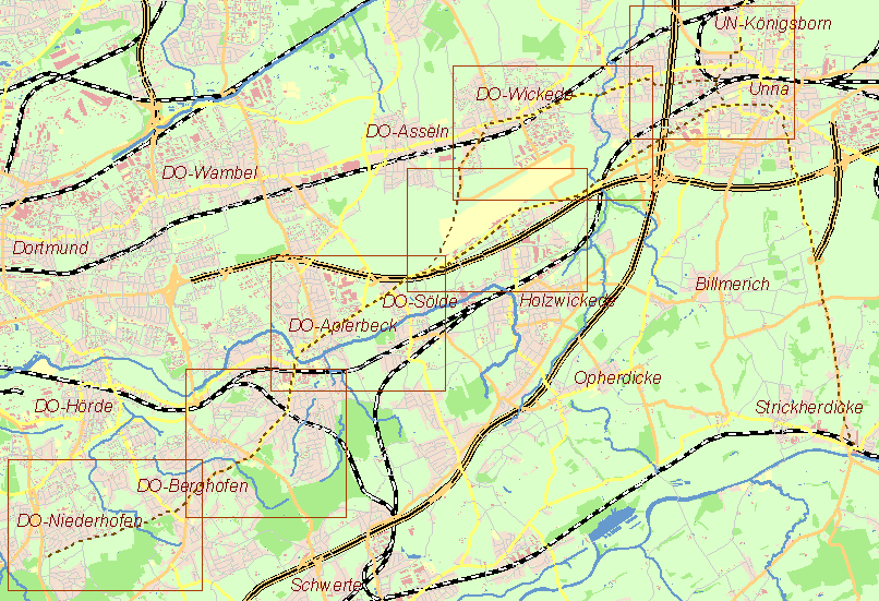 Gegenwartskarte Niederhofer Kohlenweg