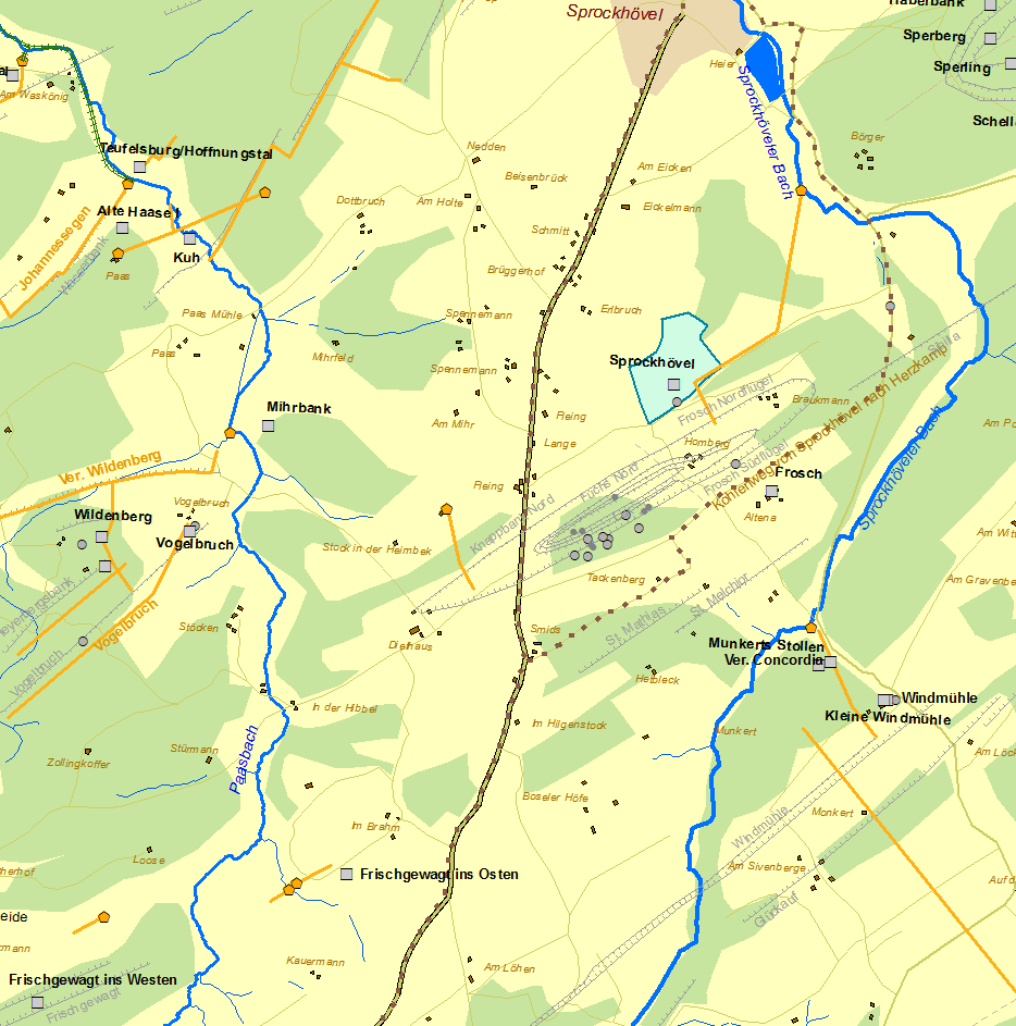Historische Karte Zeche Sprockhövel