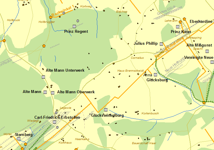 Historische Karte Zeche Altemann