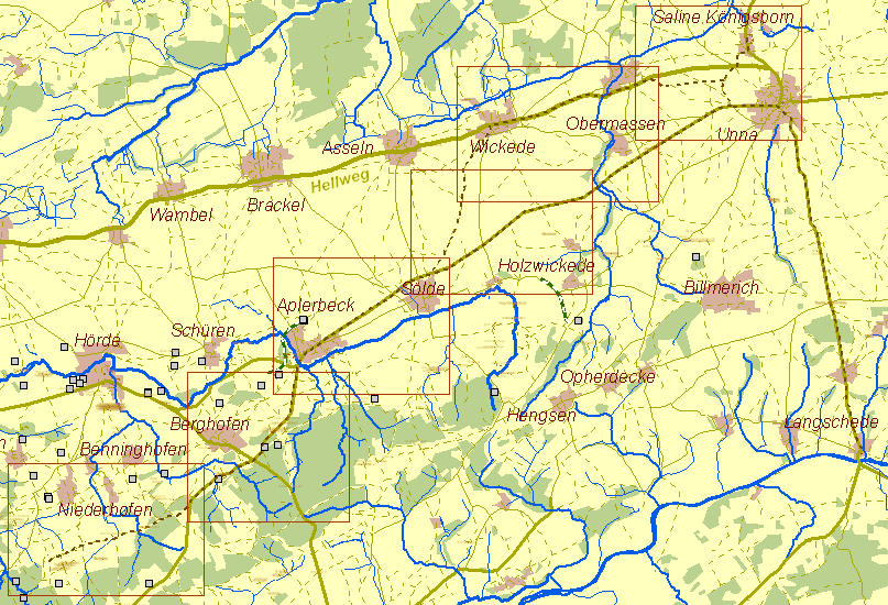 Historische Karte Niederhofer Kohlenweg