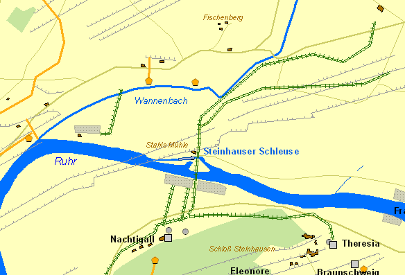 Historische Karte Schleuse Steinhausen