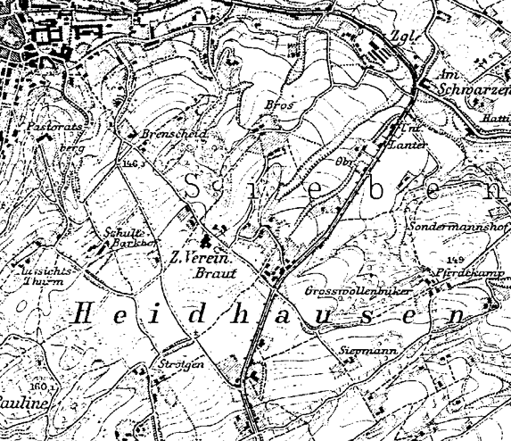 Topografische Karte Zeche Vereinigte Braut