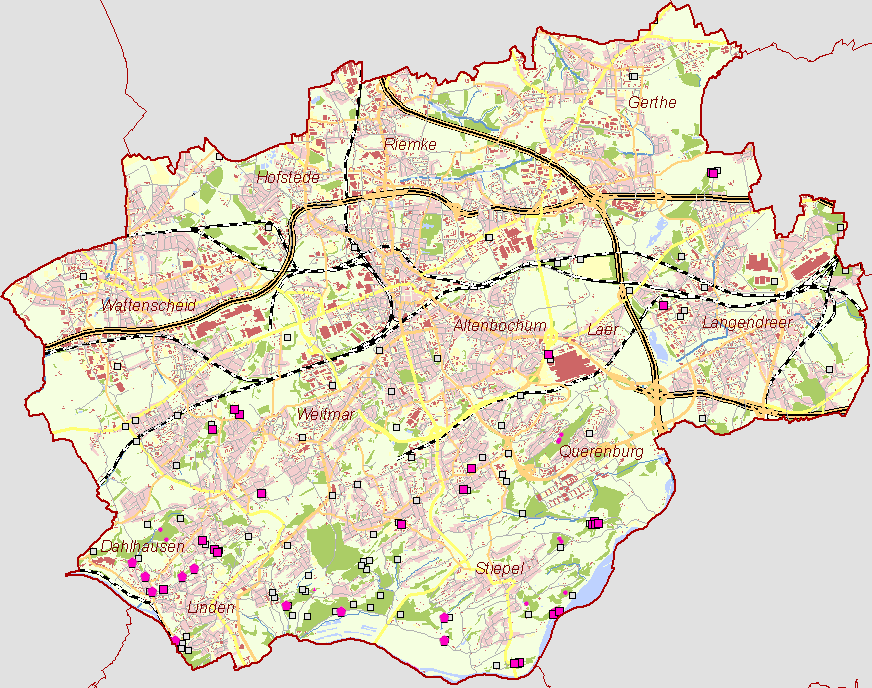 bersiochtskarte Stadt Bochum