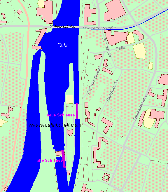 Umgebungskarte Schleuse Mülheim