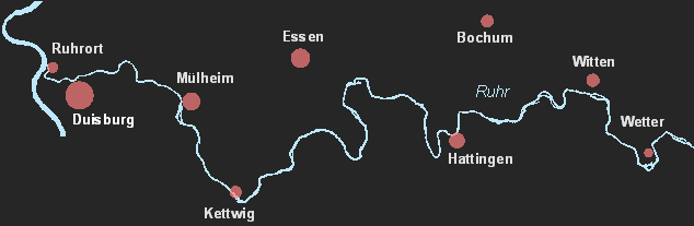 Übersichtskarte Ruhrschifffahrt