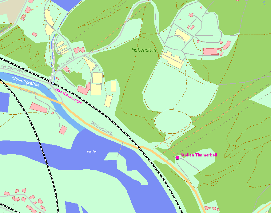 Umgebungskarte Stollen von Timmerbeil