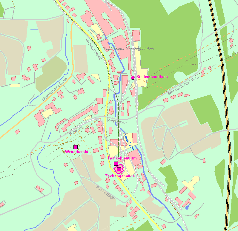 Umgebungskarte Zeche Blankenburg