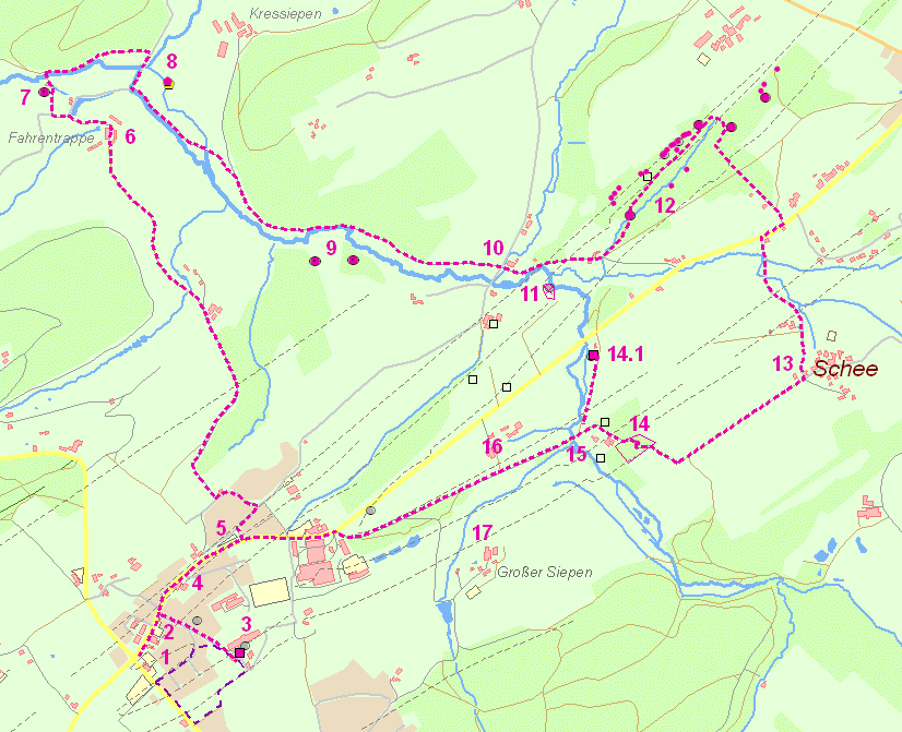 Karte Herzkämper Mulde Weg